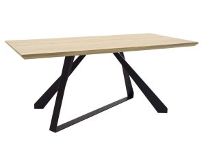 Τραπέζι Soho Με Επιφάνεια Mdf Χρώμα Sonoma Και Πόδι Μεταλλικό Μαύρο 180X90X75Cm 011-000022