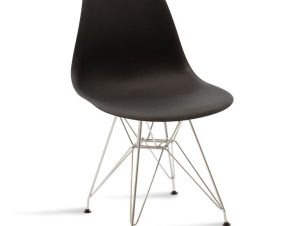 Καρέκλα Adelle 127-000013 45.5x52x80 Black-Inox