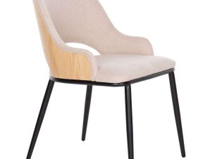 Καρέκλα Delf HM9617.02 48x55x76cm Με Πλάτη Oak-Beige