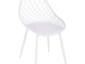 Καρέκλα Lio HM9524.11 52x53x82cm Με Μεταλλικά Πόδια White