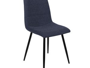 Καρέκλα Τραπεζαρίας Living 44x52xH86cm Blue-Black 03-0756 Σετ 4τμχ