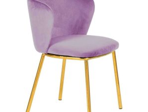 Καρέκλα 3-50-224-0017 55x53x76/48,5cm Pink-Gold Inart