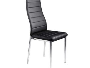 Καρέκλα Aliana Black Χρωμίου 11-1362 41X50X96 cm Σετ 6τμχ