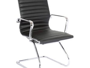 Καρέκλα Υποδοχής BF4400V Black EO237 55x58x92 cm Σετ 2τμχ
