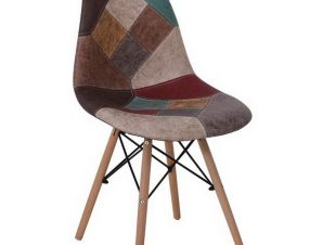 Καρέκλα Art Wood ΕΜ123,82 47x52x84cm Brown-Multi Σετ 4τμχ