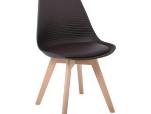 Καρέκλα Martin Stripe ΕΜ136,01S 49x56x82cm Brown Σετ 4τμχ