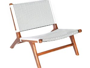 Supergreens Καρέκλα Teak Συνθετικό Ρατάν Ασπρόμαυρη 87x70x70cm 4600-4